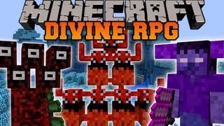 Minecraft DIVINE RPG DIMENSIONS BOSSES MOBS PETS WEAPONS ARMOR Divine Rpg Mod Showcase [upl. by Phipps]