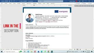 🌐 Download Europass CV Template in MS Word  Professional Resume Format 📄✨ [upl. by Nickolas]