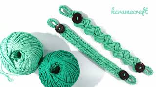 Cuma motif Tusuk Tunggal  Tutorial Membuat Konektor Masker dari Rajut  Ear Save Mask from Crochet [upl. by Zeuqcaj]