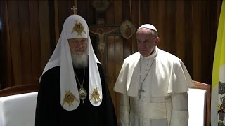 Le pape et le patriarche orthodoxe russe se rencontrent à Cuba [upl. by Edmanda]