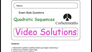 Quadratic nth Term answers  Corbettmaths [upl. by Jilli]