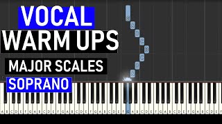 Vocal warm ups  Major scales through two octaves for Soprano [upl. by Cherilyn]