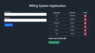 JavaScript Billing System  Billing System Web Application in JavaScript [upl. by Tychon]