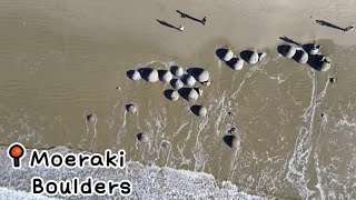 Can you fly drone in New Zealand EP1 Moeraki Boulders Beach By DJI mini 3 in 4K [upl. by Nahn82]