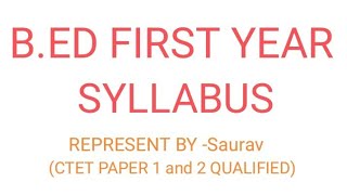 BED FIRST YEAR SYLLABUS FOR EXAM  All 7 course subject syllabus  3 Epc video [upl. by Keir30]