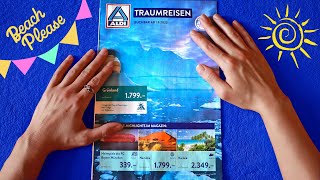 ALDI REISEPROSPEKT 🌞🏖️🌊 AUGUST 2022  TRACING PAPER SOUNDS PAGE TURNING WHISPERING  GEFLÜSTERT [upl. by Lan]