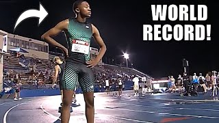 UNBELIEVABLE Quincy Wilson SHATTERS WORLD Youth Record IN 400 Meters  2024 Holloway Pro Classic [upl. by Manaker]