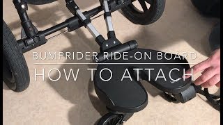 How to Attach and Adjust a Bumprider Rideon Board to any Stroller [upl. by Elayor829]