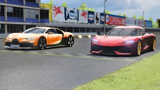 Koenigsegg Gemera V8 2300 2025 vs Bugatti Chiron Profilee 2022 at Monza Full Course [upl. by Ahsiuqet]