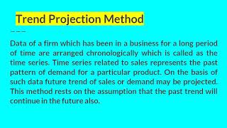 Trend Projection Method of Demand Forecasting I Managerial Economics I AKTU [upl. by Vincenta]