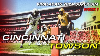 WEEK 1  CINCINNATI vs TOWSON BEARCATS CFB25 SUPERSIM [upl. by Adore868]