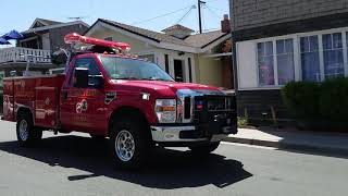 AFD Rescue 4 Engine 1 LACoFD Baywatch Avalon Cmd 55 Patient transfer Response [upl. by Remde]