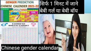 Chinese gender calendar सिर्फ 1 मिनट में जाने baby boy या baby girl  Chinese calendar 2022 [upl. by Hamas]