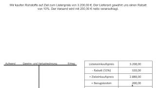 Buchung Beschaffung Rabatt und Bezugskosten Lieferung Einkaufsbuchung FOS  BOS [upl. by Slaughter435]