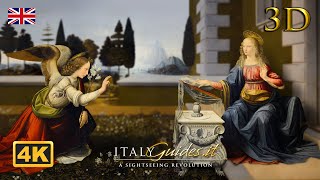 Annunciation 3D  By Leonardo Da Vinci  Uffizi Gallery in Florence [upl. by Sheline]