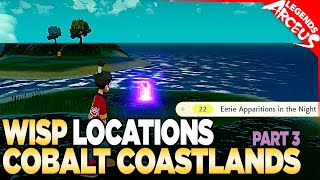 Every Wisp Location in Cobalt Coastlands  Pokemon Legends Arceus [upl. by Leuams]