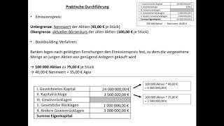 Finanzierung 5 Beteiligungsfinanzierung  Kapitalerhöhung bei einer AG [upl. by Anert]