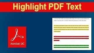 How to Highlight text of PDF Document in Adobe Acrobat Pro [upl. by Taro]