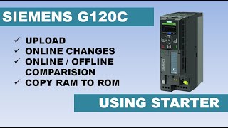 Siemens G120C drive Upload using STARTER [upl. by Myrtia]