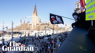 Thousands protest against Covid19 vaccine mandate in Canada [upl. by Clite946]