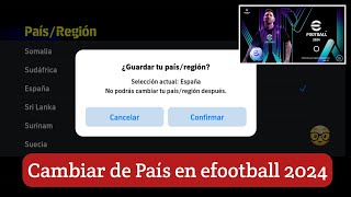 Cómo cambiar de país en eFootball 2024 Móvil  Cambiar región en eFootball 2024 [upl. by Nap487]