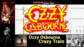 Crazy Train  Ozzy Osbourne  Guitar  Bass TABS Lesson [upl. by Lotson398]