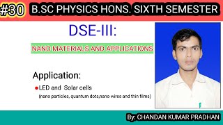 NANO MATERIALS AND APPLICATIONS Applications of nanomaterials to LED and Solar cells [upl. by Jaylene]