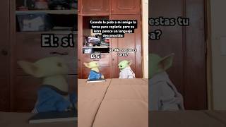 Ni el entiende su letra😭 humor meme babyyoda tarea [upl. by Gnad]