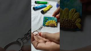 3D Sunflower Keychain 🌻 DIY Keychain Craft [upl. by Bari]