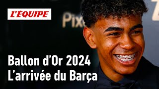 Ballon dOr 2024  Larrivée de la star Lamine Yamal et toute la délégation du FC Barcelone [upl. by Eeryn]