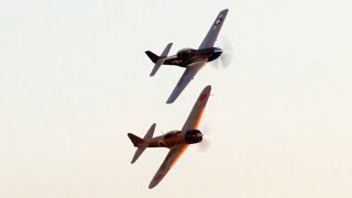 2022 New Garden Airshow  A6M2 Zero vs P51D Mustang [upl. by Siravaj547]