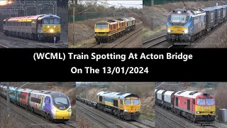 4K WCML Train Spotting At Acton Bridge On The 13012024 [upl. by Ariane]