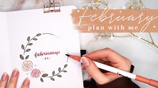 February 2023 bullet journal setup  plan with me  cute amp easy rose theme 🌹♡ [upl. by Andros]