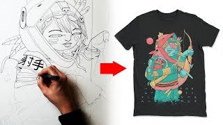 How I design a T Shirt  Clothing Art Tutorial [upl. by Konopka]