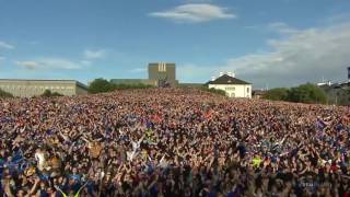 Iceland Team Clap Celebration with mor than 15 000 Fans in Reykjavik  EURO 2016 [upl. by Doowle794]