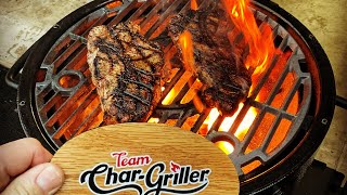 CharGriller Akorn Jr  Cast Iron Seared New York Strip Steak  Awesome teamchargriller [upl. by Ylrebmit]