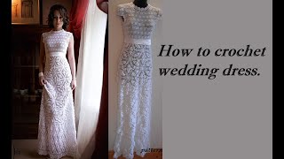 HOW TO CROCHET motif for WEDDING DRESS [upl. by Faso]