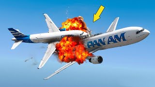 United Aeroplane Makes Emergency Landing into Water After Bird Strike in Air  GTA 5 [upl. by Spearman]