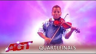 Tyler ButlerFigueroa Child Cancer Survivor Vilolinist Brings The House DOWN Americas Got Talent [upl. by Fu200]