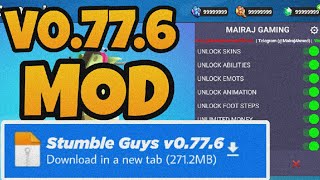 Stumble Guys Mod Apk 0776 Hack Mediafire Download Link  Stumble Guys Mod Menu 0776 [upl. by Elimac]