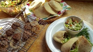 Ground Lamb Sandwiches Fattoush Salad and Homemade Pita Bread 2016 [upl. by Matty]