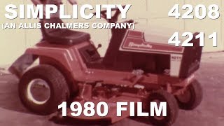 1980 Simplicity Regent 4211 4208 Lawn Tractors Film Allis Chalmers [upl. by Ylla]