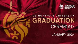 DMU January Graduations 2024 Friday 26 January 10am [upl. by Corny]