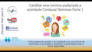 Configura Asimilados a Salarios 2020 en Contpaqi Nominas [upl. by Elolcin]