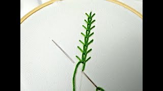 Hand Embroidery Tutorial For Beginners  Wheatear Stitch Tutorial  Wheat Ear Stitch Tutorial [upl. by Enriqueta]