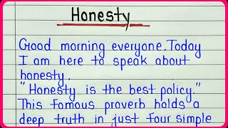 Honesty speech in english  Speech on honesty is the best policy  English speech topic honesty [upl. by Franci]