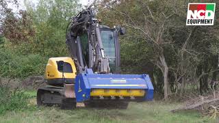 Mecalac 8MCR amp VM1500 Auger Torque Mulcher Audio on [upl. by Ahsiram981]