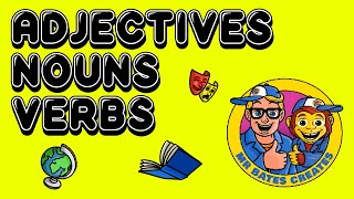 ENGLISH  What are Adjectives Nouns and Verbs  KS12 [upl. by Prosperus]