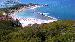 Dragons Breath Zipline The longest zipline over water in the world Labadee Haiti [upl. by Eca35]