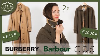 175€ vs 2000€ trench coat what’s good quality outerwear  Vintage Burberry Barbour COS [upl. by Assylla703]